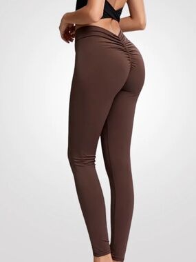 NWOT MLP Brown Frenchy V Waist Leggings